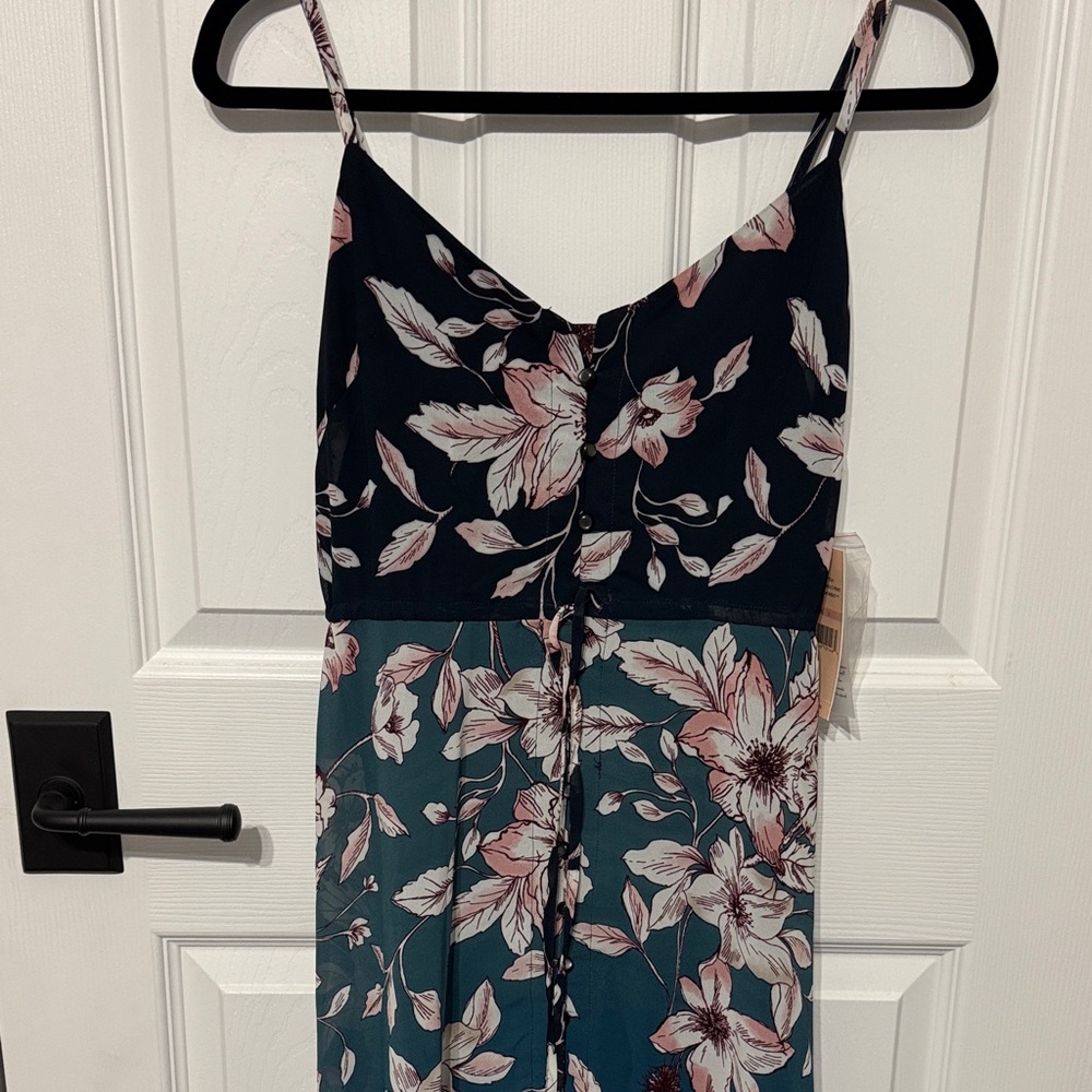Nanette Lepore Floral Maxi Dress - Black and Teal - Picture 2 of 7